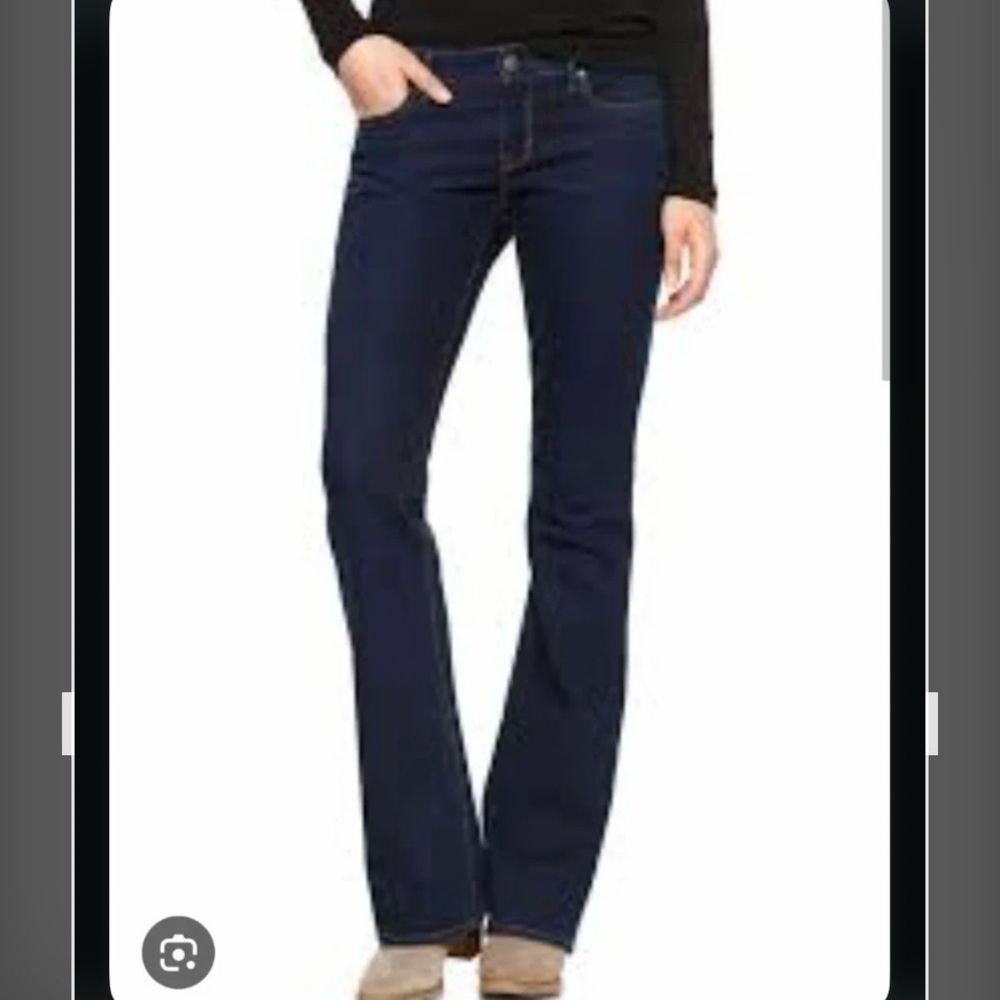 Gap 1969 Sexy Boot Women's Dark Blue Jeans in Rinse Size 27 Short - Picture 2 of 7